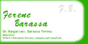 ferenc barassa business card